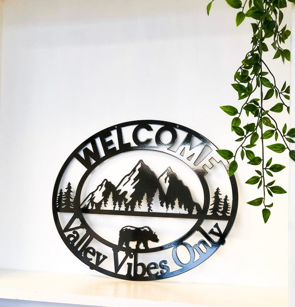 Mountain Bear Scene Personalized Metal Art