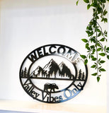 Mountain Bear Scene Personalized Metal Art