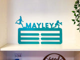 Personalized Sports Medal Ribbon Rack Metal Wall Art with Powder Coat and Matching Screws