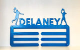 Personalized Sports Medal Ribbon Rack Metal Wall Art with Powder Coat and Matching Screws