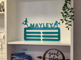 Personalized Sports Medal Ribbon Rack Metal Wall Art with Powder Coat and Matching Screws