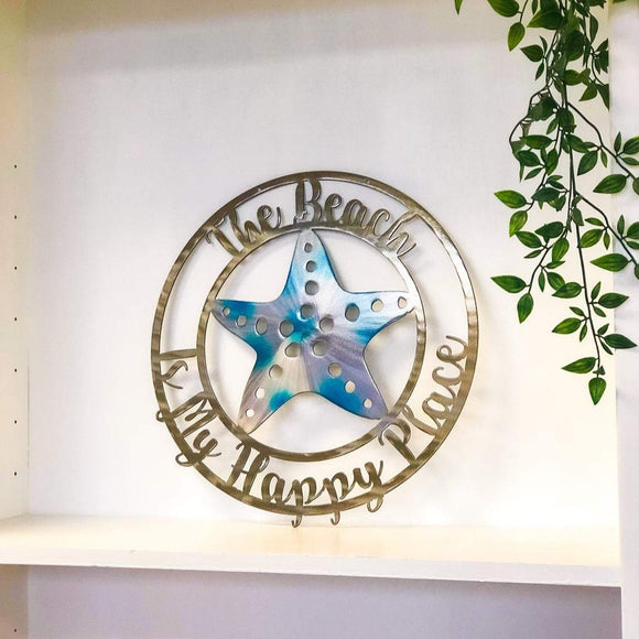 Personalized Starfish Metal Sign
