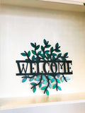 Personalized Leaf Detail Sign - Customizable Weatherproof Door Hanger or Wall Art Powder Coat