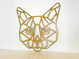 Geometric Cat Face Metal Wall Art