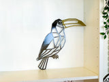 Geometric Toucan Metal Wall Art with Multi-Color Fade Option