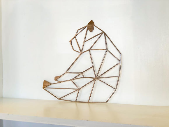Geometric Bear Metal Wall Art