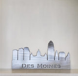 Des Moines Iowa Skyline Metal Wall Art with Powder Coat