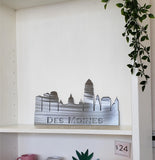 Des Moines Iowa Skyline Metal Wall Art with Powder Coat