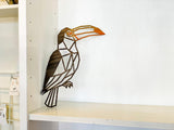 Geometric Toucan Metal Wall Art with Multi-Color Fade Option