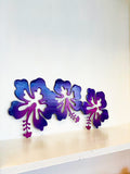 Metal Triple Hibiscus Wall Art, Powder Coated