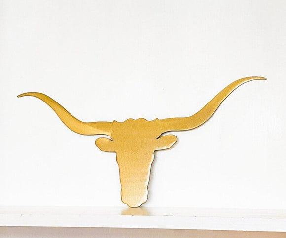 Metal Longhorn Wall Art Sign with Powder Coat