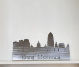 Des Moines Iowa Skyline Metal Wall Art with Powder Coat