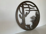 Southwest Scene Metal Wall Art Sign with Powder Coat, 14ga Steel