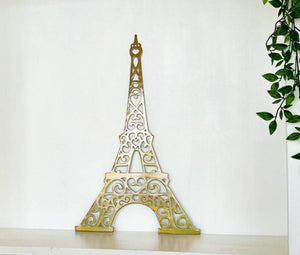 Eiffel Tower with Scroll Detail Metal Wall Art