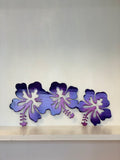 Metal Triple Hibiscus Wall Art, Powder Coated