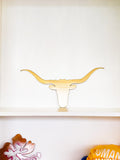 Metal Longhorn Wall Art Sign with Powder Coat