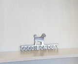 Golden Doodle On Duty Metal Sign