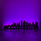 City Skyline Metal Wall Art with LED Lights and 1" Matching Standoffs