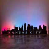 City Skyline Metal Wall Art with LED Lights and 1" Matching Standoffs