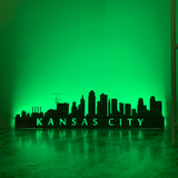 City Skyline Metal Wall Art with LED Lights and 1" Matching Standoffs
