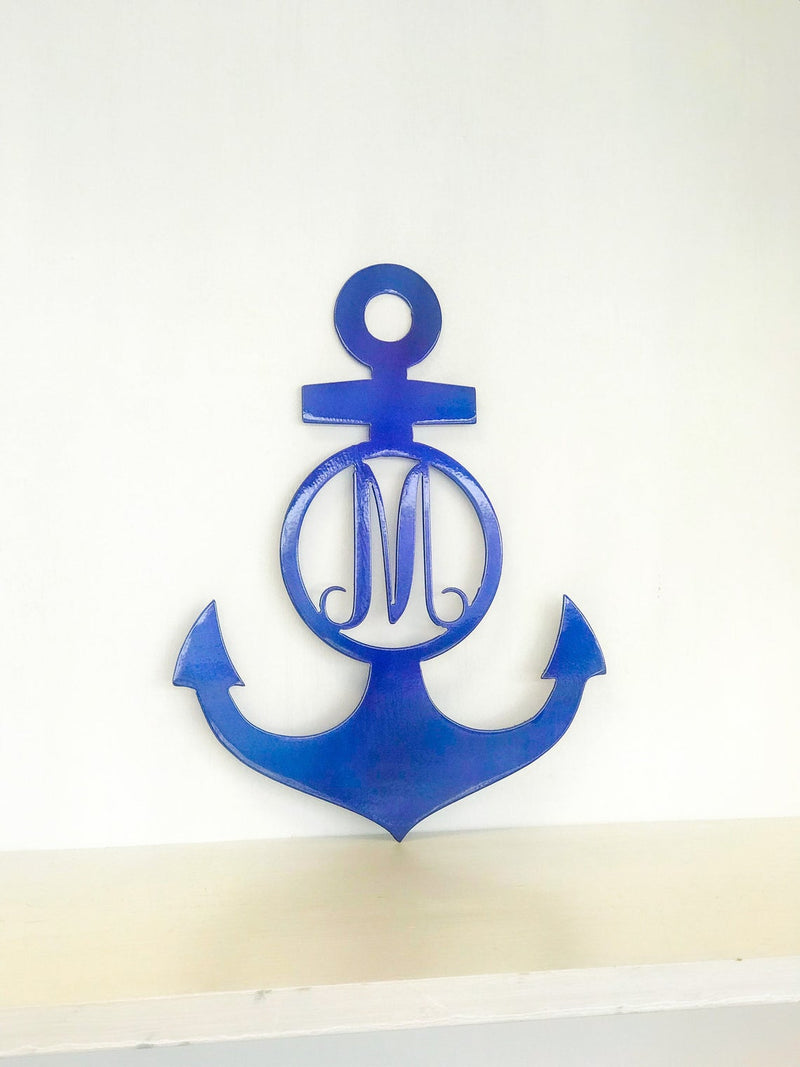 Monogram Anchor Metal Wall Art