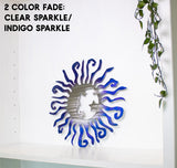 Wacky Moon and Stars Metal Wall Art Decor with Multi-Color Powder Coat Fade