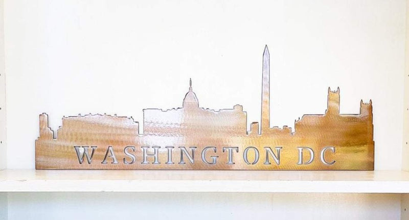 Washington DC Skyline Metal Wall Art with Powder Coat, 34 Color Options, City Wall Decor