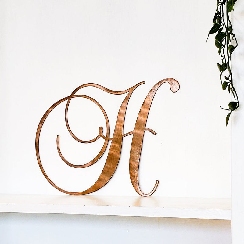 Fancy Script Metal Letter