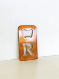 Monogram Metal Bottle Opener | 34 Colors | Magnetic or Keychain | Handmade Letter Gift