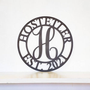 Family Name Metal Monogram Sign