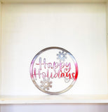 Happy Holidays Snowflake Metal Sign - Door Hanger or Wall Art | Front Porch Decor | Holiday Decoration | Christmas Decor | Snowflakes