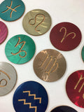 Zodiac Symbols 4" Steel & Cork Coaster