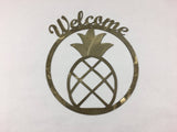 Welcome Pineapple Metal Wall Art
