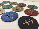 Zodiac Symbols 4" Steel & Cork Coaster