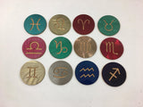 Zodiac Symbols 4" Steel & Cork Coaster