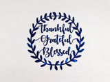 Thankful Grateful Blessed Metal Leaf Wall Art Sign Wreath