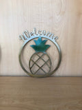 Welcome Pineapple Metal Wall Art