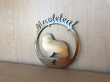 Personalized Sheltie Metal Sign Door Hanger or Wall Art - Choose Any Color Powder Coat