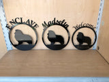 Personalized Sheltie Metal Sign Door Hanger or Wall Art - Choose Any Color Powder Coat