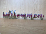 Willkommen Metal Wall Art Sign with Powder Coat