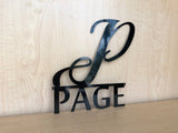 Modern Metal Monogram With Initial and Last Name