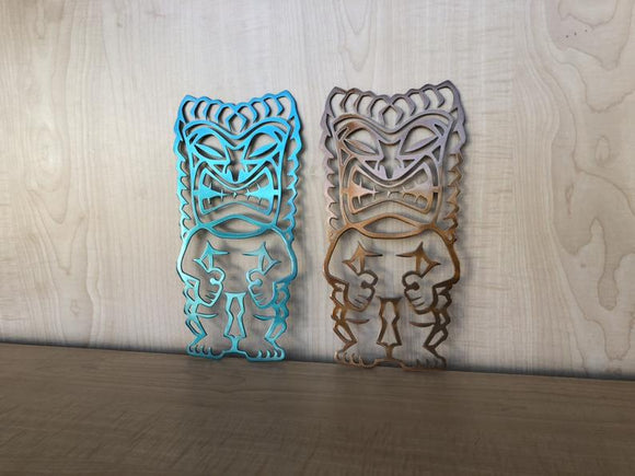 Tiki Figure Metal Wall Art Hawaiian Decor with Powder Coat
