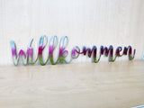 Willkommen Metal Wall Art Sign with Powder Coat