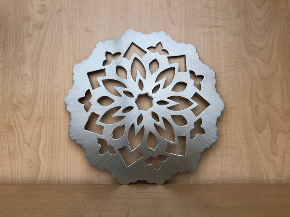 Flower Snowflake Design Metal Wall Art
