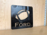 Custom Metal Football Wall Art with Name, Personalize and Choose Any Powder Coat Color