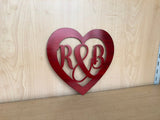 Personalized Heart with Initials Metal Wall Art - 20% off in cart!