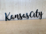 Kansas City Metal Wall Art Sign with Powder Coat - Lots of Colors Available, Durable, Quality Home Decor, 14ga Steel