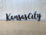 Kansas City Metal Wall Art Sign with Powder Coat - Lots of Colors Available, Durable, Quality Home Decor, 14ga Steel