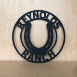 Personalized Horse Shoe Metal Sign or Wall Art, Choose Any Powder Coat Color