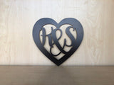 Personalized Heart with Initials Metal Wall Art - 20% off in cart!